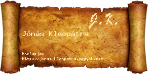Jónás Kleopátra névjegykártya
