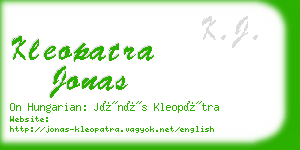 kleopatra jonas business card
